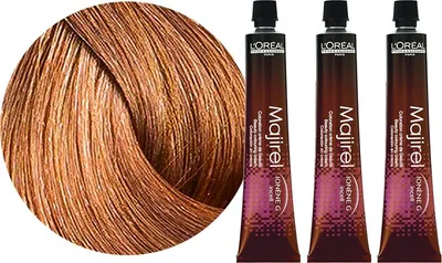 Produktbild von L'oréal Professionnel | Haarfarbe Majirel 8.34 - 3x50ml - Helles Goldblond - 100% Grauabdeckung - Pflegeformel