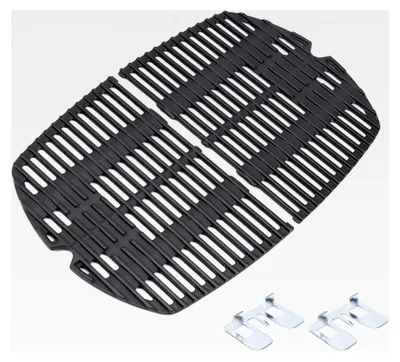 Produktbild von Gusseisen Grillrost 38,9 x 54,6 cm für Weber Q200, Q220, Q260, Q2000, Q2200, Q2400 Gasgrills, 2 Stück