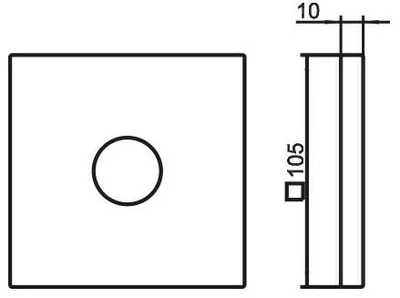 Produktbild von Keuco Wandrosette IXMO 105 x 105 mm, eckig, aus Messing Edelstahl-finish 59545070092