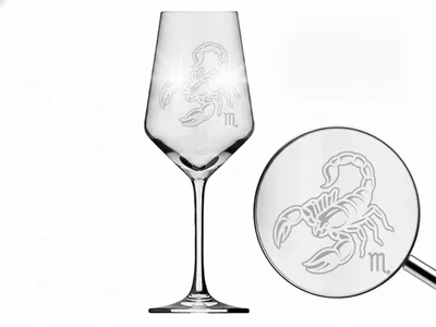 Produktbild von Exoda Weinglas Skorpion Gravur 350ml spülmaschinenfest