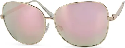 Produktbild von styleBREAKER Damen Oversize Sonnenbrille Oval Metall UV400, Gold/Pink