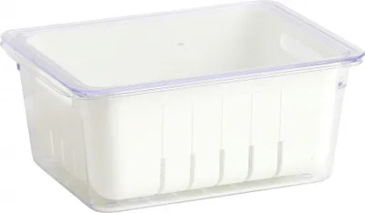 Image de Organisateur de réfrigérateur Zeller, en plastique, 22,5 x 17,5 x 10 cm, blanc