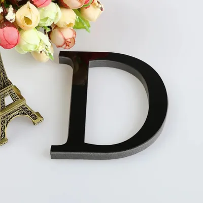 Imagen del producto de Adhesivo para pared, letra "D" en 3D, color , efecto espejo, 150 mm