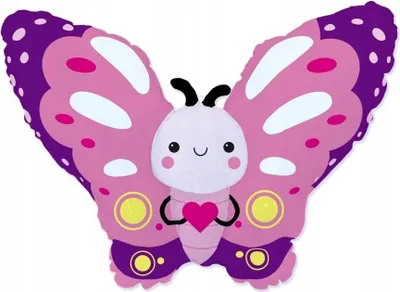 Produktbild von BUTTERFLY Folienballon Schmetterling rosa Wiese Frühling Geburtstagsdeko