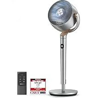 Produktbild von Dreo 20dB leiser Standventilator, 120°+120° Omni-direktionale oszillierende Ventilator, 26M Windentfernung, 1200m³/h Luftvolumen Echt Turbo-Luftzirkulator Fans, 102CM Höhe 3 Modi 8-Geschwindigkeit
