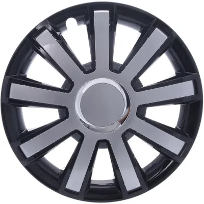 Produktbild von 15" Zoll Radkappen Schwarz Silber Radzierblenden Radblenden FLASH CZ SR 15 LEOPLAST