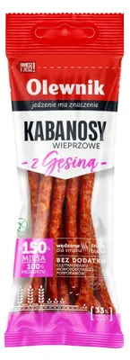 Zdjęcie produktu dla Kabanosy wieprzowe z gęsiną 105 g Olewnik