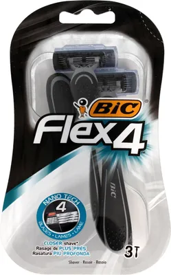 Produktbild von BIC Flex 4 Herrenrasierer, 4 Klingen, 3 Stck