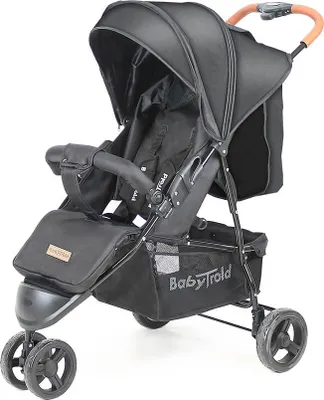Zdjęcie produktu dla Wózek dziecięcy BabyTrold Easy Go czarny, regulowany, do 22 kg, z siatką i koszykiem