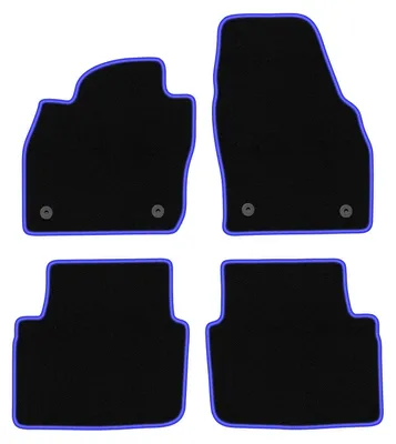 Produktbild von Fußmatten Automatten Velours Schwarz/Blau für Skoda Kamiq 2019- Set 4-tlg