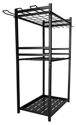 Immagine prodotto di Porta attrezzi da giardino, organizer in acciaio con ganci, 81 cm