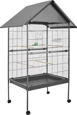 Produktbild von Vogelkäfig 168cm hoch, Spitzdach - anthrazit
