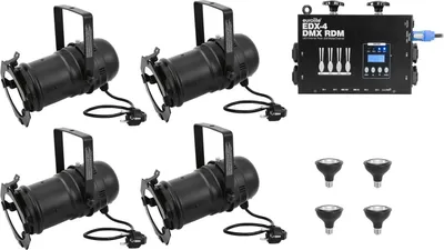 Immagine prodotto di EUROLITE Set 4x PAR-30 Spot sw dim2warm + EDX-4 DMX RDM LED-Dimmerpack (20000696)