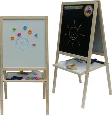 Image de Tableau magnétique pour enfants 2en1 naturel - hauteur 89 cm