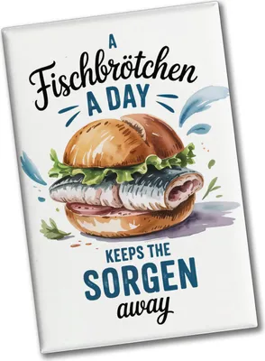 Produktbild von Fischbrötchen-Fan Souvenir Souvenir Magnet nordischer Humor