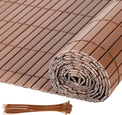 Immagine prodotto di Yakimz Recinzione in PVC per la privacy Schermo per la privacy da giardino Schermo per la privacy frangivento per balconi e terrazze, marrone 160x500cm