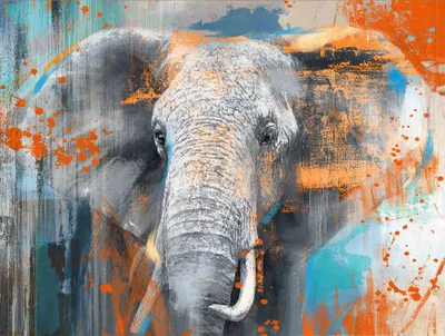 Produktbild von ArtUniverse Leinwandbild Popart Elefant 70 x 100 cm