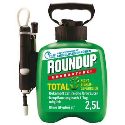 Produktbild von Roundup Unkrautfrei Total Drucksprühsystem 2,5L Herbizid für Ziergärten