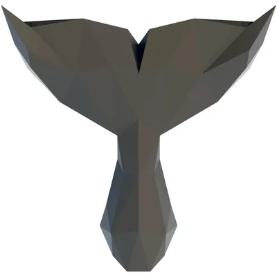 Produktbild von 3D-Origami-Walflossen-Aufkleber, schwarz, 60 x 60 cm
