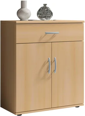 Image de Commode Viviane 60cm avec 2 portes et 1 tiroir - Hêtre