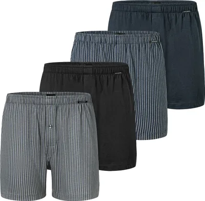 Produktbild von Schiesser 4er Pack Singel-Jersey Boxershorts Eingriff mit Knopf, Hochwertige Single-Jersey Qualität, Wunderbar weiches Material