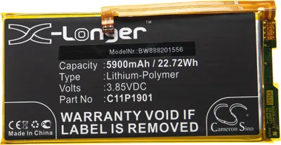Produktbild von vhbw Akku Ersatz für Asus C11P1901, 0B200-03510300 für Handy Smartphone Telefon (5900 mAh, 3,85 V, Li-Polymer)
