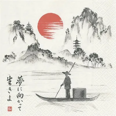 Produktbild von 20 Servietten Japanese Boat - Japanischer Bootsfahrer 33x33cm
