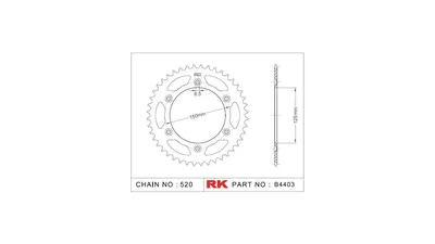 Produktbild von Rk Kettenrad 520 42z Stahl silber