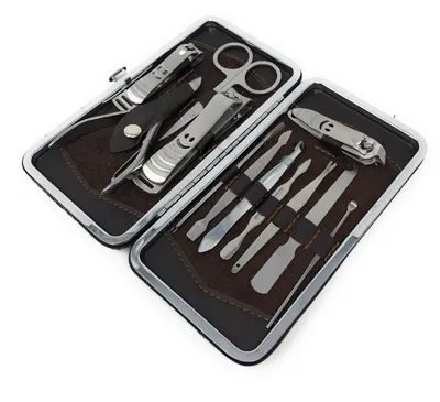 Produktbild von Profi 12 Teiliges Maniküre Set Nagelpflege Nagelknipser Pediküre Nagelset Etui