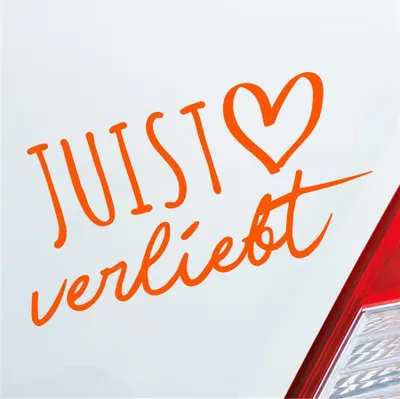 Produktbild von Auto Aufkleber Juist verliebt Herz Insel Nordsee Liebe Car 19x10 cm Orange Sticker Heckscheibenaufkleber