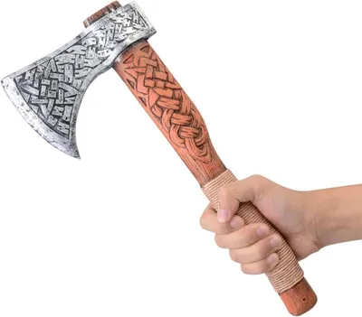 Image de Hache viking en mousse 35,6 cm argent Costume d'Halloween Cosplay