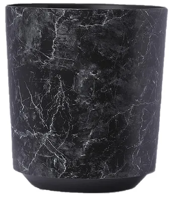 Image de Pot de fleurs en marbre noir, idéal pour le jardin ou la maison, diamètre 19,5 cm