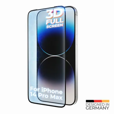 Produktbild von prio 3D Displayschutzglas für iPhone 14 Pro Max schwarz
