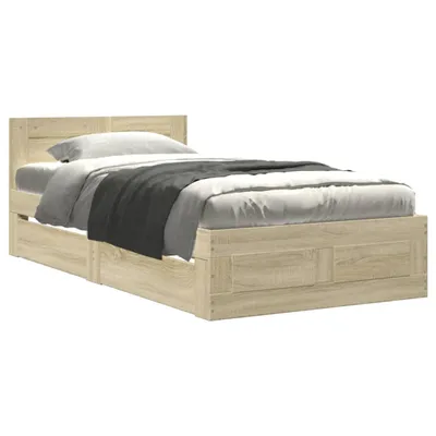 Produktbild von vidaXL Bettgestell mit Kopfteil Sonoma-Eiche 90x200 cm Holzwerkstoff