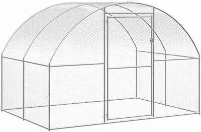Imagen del producto de Gallinero exterior de acero galvanizado, sin techo, de 3 x 2 x 2 metros, con recinto para aves de corral. Adecuado para gallinas, conejos y gatos