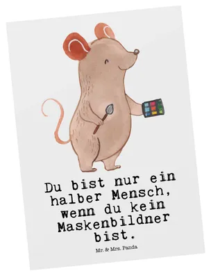 Produktbild von Mr. & Mrs. Panda Postkarte Maskenbildner Herz - Weiß - Geschenk, Grußkarte, Postkarten, Beauty Salon, Fotokarte, Kosmetikstudio, Spruch, Ansichtskarte, Lustig, Ausbildung