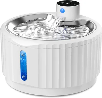 Produktbild von Katzenbrunnen – kabelloser Trinkbrunnen für Katzen – 2,8 Liter – Edelstahl – Akku 4000 mAh – mit Bewegungssensor