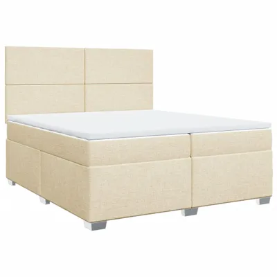 Produktbild von vidaXL Boxspringbett mit Matratze Creme 200x200 cm Stoff