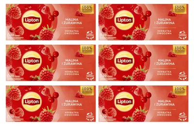 Produktbild von Lipton Früchtetee Himbeere & Cranberry 6x 20 Teebeutel - Tee koffeinfrei