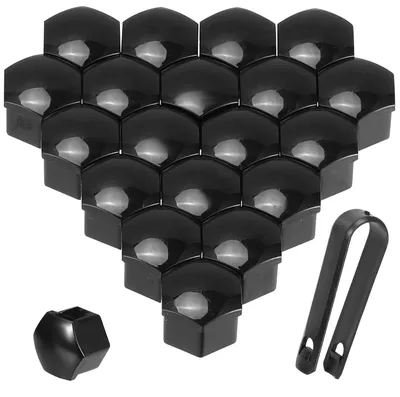 Produktbild von Radmutternkappen Radschraubenkappen - 17 mm - 20 Stück - Schwarz - Mit Entfernungswerkzeug