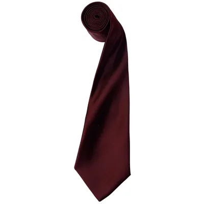 Image de Cravate en satin Premier pour homme, unie (2 pièces/paquet) RW6934 (taille unique) (Bourgogne)