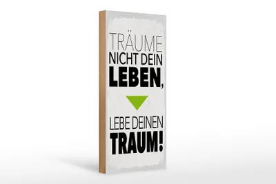 Produktbild von Holzschild Leben lebe deinen Traum, 27x10 cm, Holzschilder Spruch Glück Weisheit