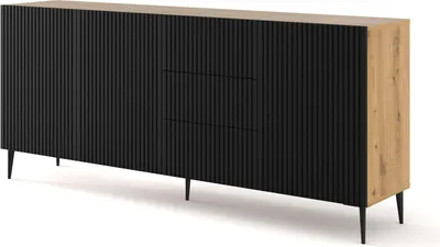 Immagine prodotto di FURNLUX Credenza Ravenna B Beige E Nero 200cm / Colore principale: Nero / Dimensioni: 200 x 87 x 42 cm