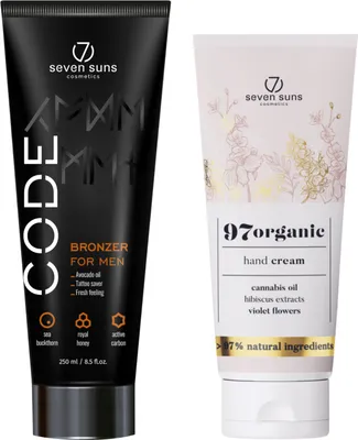 Immagine prodotto di 7suns Code Terra abbronzante per uomo 250 ml + Crema mani 75 ml In omaggio
