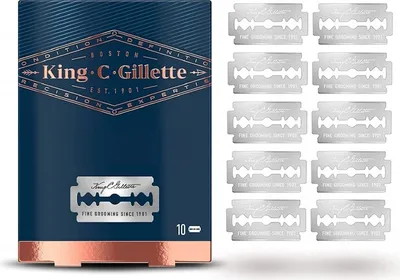 Produktbild von Gillette Gillette King Double Edge Replacement Blades - 10 Scheermesjes