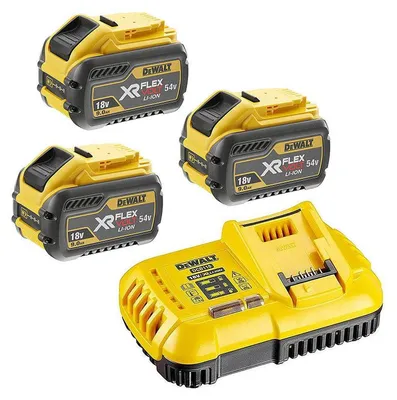 Image de Pack DEWALT DCB118X3-QW FLEXVOLT avec chargeur DCB118 et 3 batteries 9,0 Ah / 54V DCB547