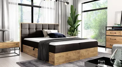 Produktbild von AX LIVING Boxspringbett 160x200 mit Bettkasten Vendio in Braun