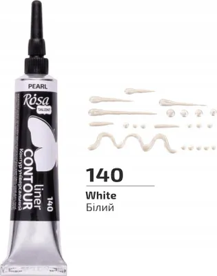 Zdjęcie produktu dla Farba akrylowa konturówka biała perłowa nr.140 20 ml Rosa Talent Koh-i-noor