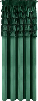 Image de Rideau fini Aura 140x270 vert velours foncé sur bande Eurofirany