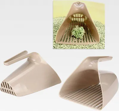 Produktbild von 2 Stück Katzenstreu Schaufel Katzenstreu Pooper Scooper Schaufel Kunststoffschaufel Katzensand Reinigungswerkzeug mit Griff zum Reinigen von Katzenstreu(16 x 13 x 11 cm)